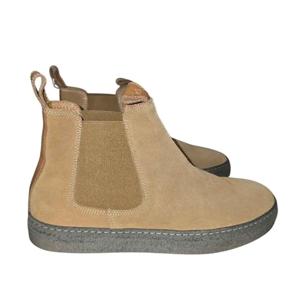 OA Non Fashion Suede Chelsea Pull On Boots Made In Italy Tan NIB EU 41 US 10